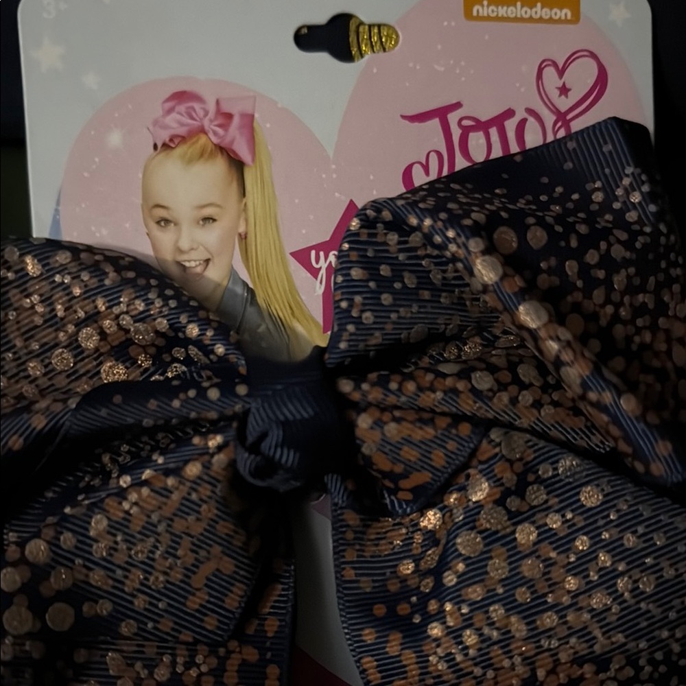 JoJo Siwa Navy and Gold Sparkle Bow